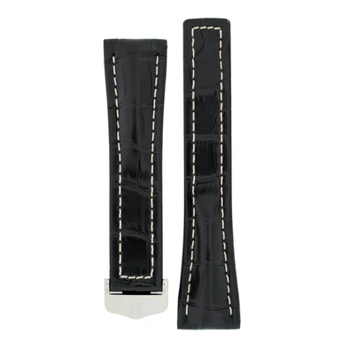 Hirsch fekete aligátor bőr óraszíj  18mm - Navigator - no buckle - 07007459-0-1816