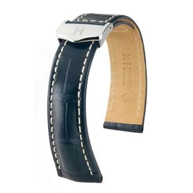 Hirsch kék aligátor bőr óraszíj  20mm - Navigator - no buckle - 07007489-0-2016