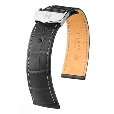 Hirsch szürke aligátor bőr óraszíj  22mm - Voyager - no buckle - 07107439-0-2218
