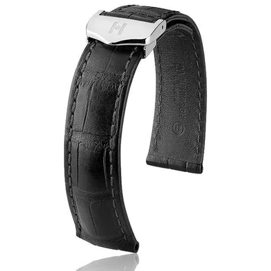 Hirsch fekete aligátor bőr óraszíj  18mm - Speed - no buckle - 07407459-0-1816