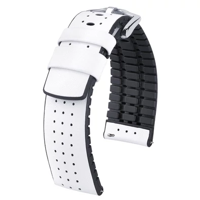Hirsch fehér borjú bőr/ kaucsuk óraszíj  20mm - Tiger L - 0915075000-2-20