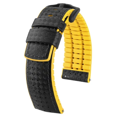 Hirsch fekete borjú bőr/ kaucsuk óraszíj  20mm - Ayrton L - 0917292050-5-20