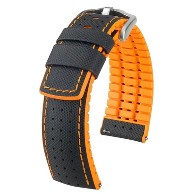 Hirsch fekete borjú bőr/ kaucsuk óraszíj  20mm - Robby L - 0917694050-4-20
