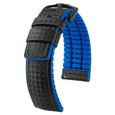 Hirsch fekete borjú bőr/ kaucsuk óraszíj  20mm - Ayrton L - 0918092050-5-20