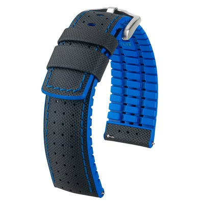 Hirsch fekete borjú bőr/ kaucsuk óraszíj  20mm - Robby L - 0918094050-4-20