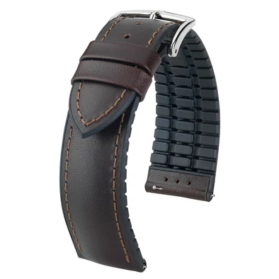 Hirsch barna borjú bőr/ kaucsuk óraszíj  20mm - James M - 0925002110-2-20