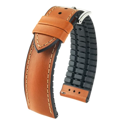 Hirsch aranybarna borjú bőr/ kaucsuk óraszíj  18mm - James M - 0925002170-2-18