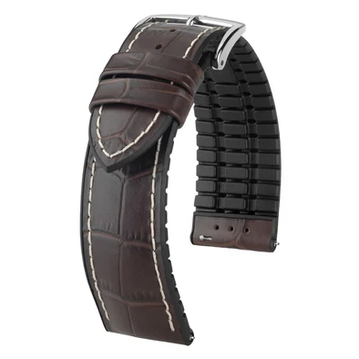 Hirsch barna borjú bőr/ kaucsuk óraszíj  20mm - George L - 0925128010-2-20