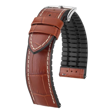 Hirsch aranybarna borjú bőr/ kaucsuk óraszíj  20mm - George L - 0925128070-2-20