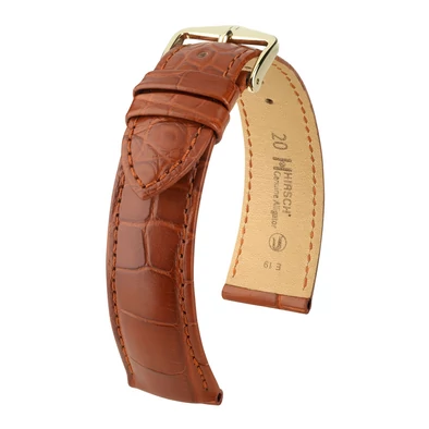 Hirsch aranybarna aligátor bőr óraszíj  19mm - Genuine Alligator L - 10220779-1-19