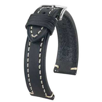 Hirsch fekete borjú bőr óraszíj  20mm - Liberty XL - 10920250-2-20