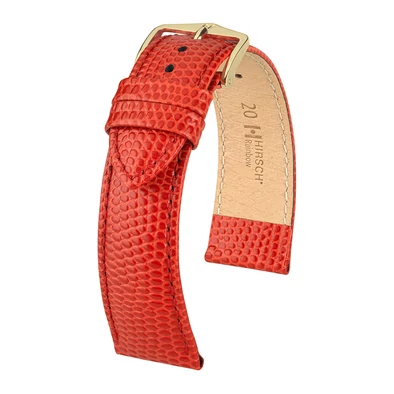 Hirsch piros borjú bőr óraszíj  12mm - Rainbow M - 12302620-1-12