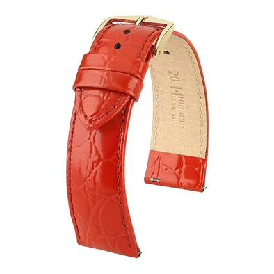 Hirsch piros borjú bőr óraszíj  12mm - Crocograin M - 12302820-1-12