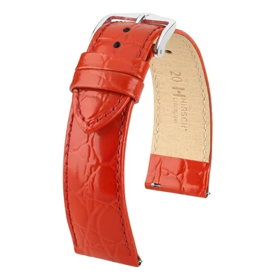 Hirsch piros borjú bőr óraszíj  20mm - Crocograin M - 12302820-2-20