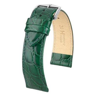 Hirsch zöld borjú bőr óraszíj  18mm - Crocograin M - 12302840-2-18