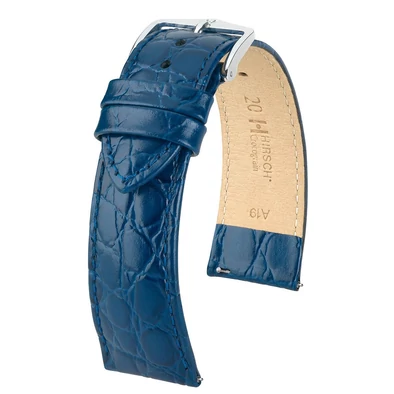 Hirsch kék borjú bőr óraszíj  12mm - Crocograin M - 12302880-2-12