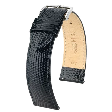 Hirsch fekete borjú bőr óraszíj  12mm - Rainbow L - 12322650-2-12