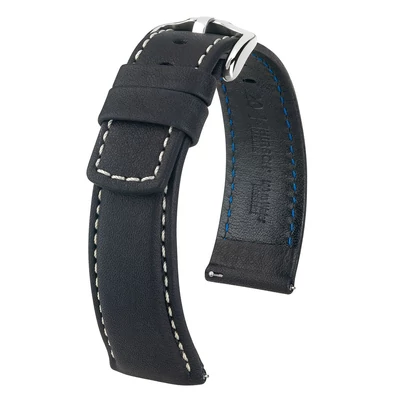 Hirsch fekete borjú bőr óraszíj  18mm - Mariner L - 14502150-2-18