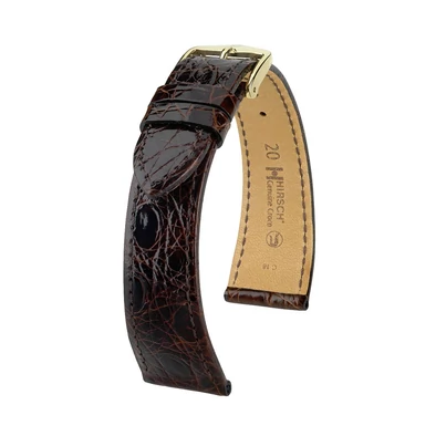 Hirsch barna kajmán bőr óraszíj  16mm - Genuine Croco M - 18800810OE-1-16