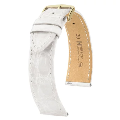 Hirsch fehér kajmán bőr óraszíj  12mm - Genuine Croco M - 18900800-1-12