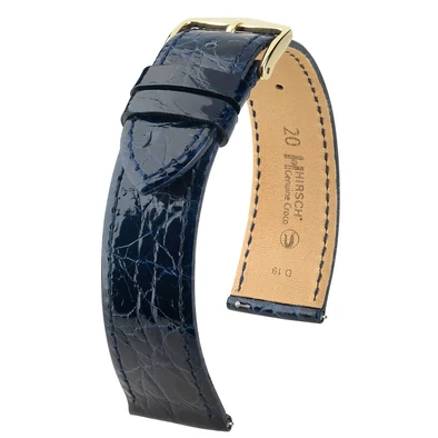 Hirsch kék kajmán bőr óraszíj  12mm - Genuine Croco M - 18900880-1-12