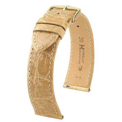 Hirsch bézs kajmán bőr óraszíj  18mm - Genuine Croco L - 18920890-1-18