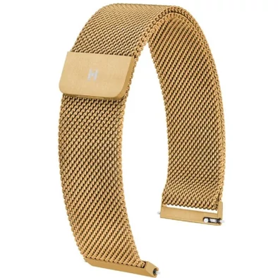 Hirsch Stainless steel óraszíj 20mm - Milanaise golden colour - 30161410-1-20
