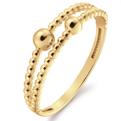 Jackie Gold duplasoros arany gömbökkel díszített gyűrű - JKR24.403-52