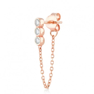 Kurshuni női félpár fülbevaló - KR1150-3RSRG - Tailed Meleke