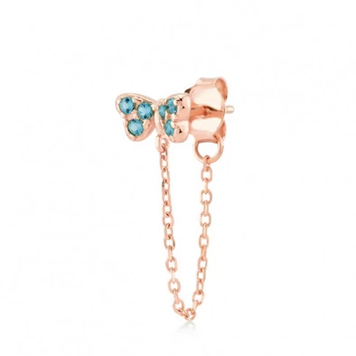 Kurshuni női félpár fülbevaló - PA1146-3RSRG - Tailed Mini Butterfly