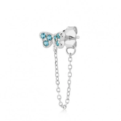 Kurshuni női félpár fülbevaló - PA1146-3RSRH - Tailed Mini Butterfly