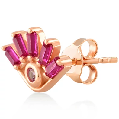 Kurshuni női félpár fülbevaló - RBRF1016-3S-RG - Eyeful