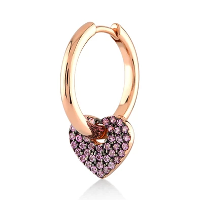 Kurshuni női félpár fülbevaló - RF963-3S-RG - Heart