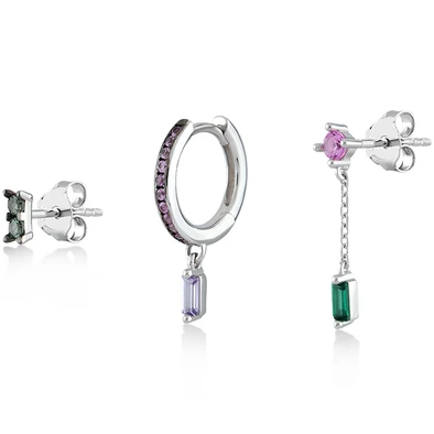 Kurshuni női félpár fülbevaló szett - RNKX219-3Y-RH - Lucy