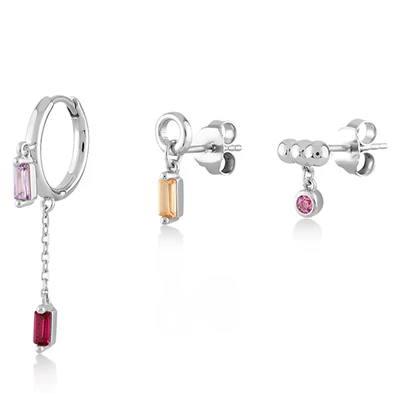 Kurshuni női félpár fülbevaló szett - RNKX220-3Y-RH - Lisa