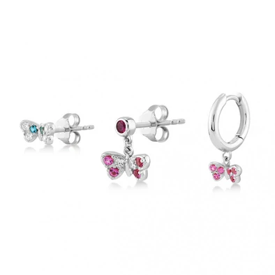 Kurshuni női félpár fülbevaló szett - RNKX265-3YRH - Mini Butterfly