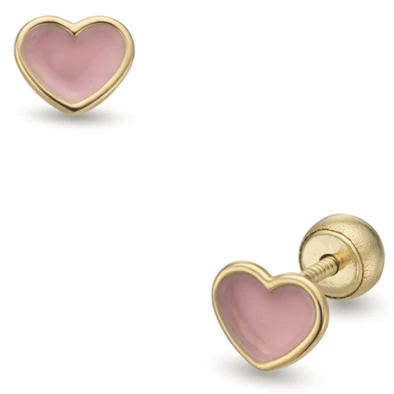 Lisa szív rózsaszín belsővel gyerek fülbevaló - JTAG-0284-18 Lisa szív rózsaszín belsővel gyerek fülbevaló - JTAG-0284-18