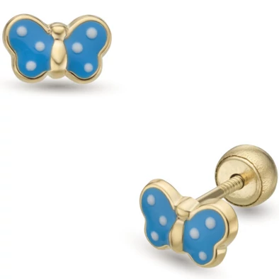 Lisa pöttyös kék pillangó gyerek fülbevaló - JTAG-0323-18 Lisa pöttyös kék pillangó gyerek fülbevaló - JTAG-0323-18