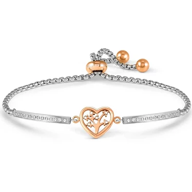 Nomination Milleluci cirkónia köves szív bicolor családfa nemesacél karkötő - 028020/017