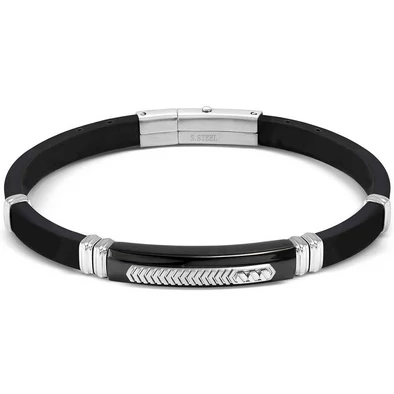 Nomination City fekete kaucsuk férfi karkötő - 028818/075