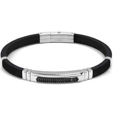 Nomination City fekete kaucsuk férfi karkötő - 028819/037