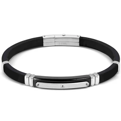 Nomination City fekete kaucsuk férfi karkötő - 028820/060