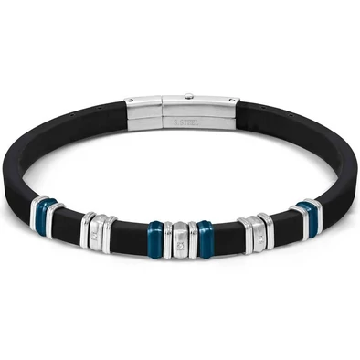 Nomination City fekete kaucsuk férfi karkötő - 028821/058