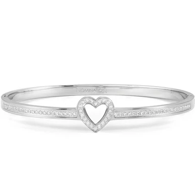 Nomination Pretty Bangles nemesacél cirkónia szív női karperec - 029501/004