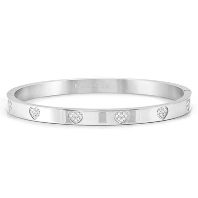 Nomination Pretty Bangles nemesacél karperec cirkónia szívekkel - 029503/004
