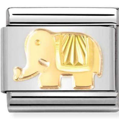 Nomination arany elefánt charm - 030149/50