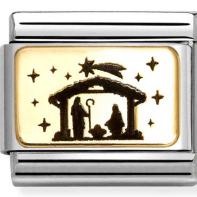 Nomination arany Betlehem ezüst charm - 030166/34