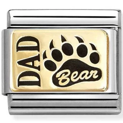 Nomination arany "Dad Bear" charm - 030166/38