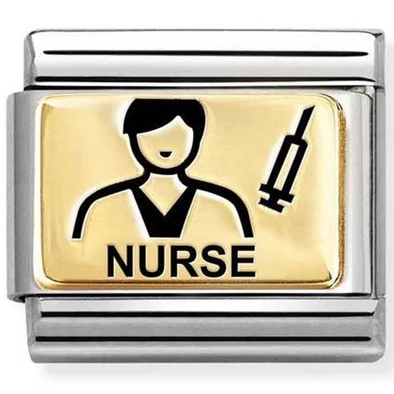 Nomination arany "NURSE" charm - 030166/49