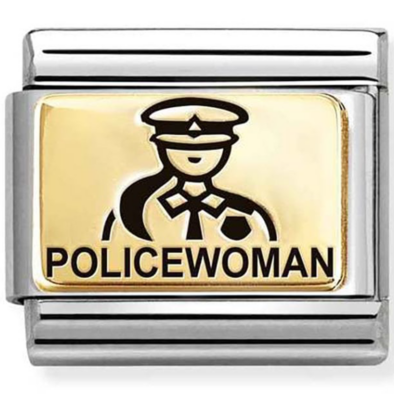 Nomination arany "POLICEWOMAN" charm - 030166/50